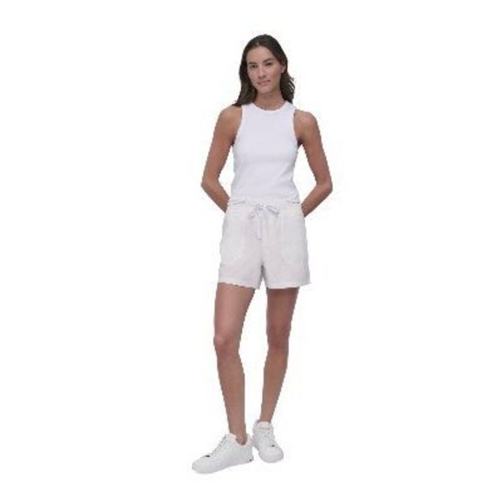 #982.DKNY Sport Ivy Cotton Twill Rib-Waistband Cargo Shorts - Picture 4 of 6